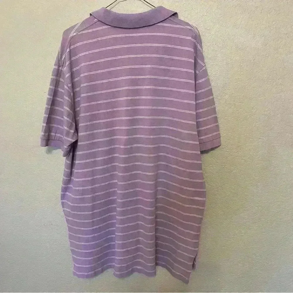 Ralph Lauren Polo Lavender and White Stripe Short Sleeve Men's Size XL